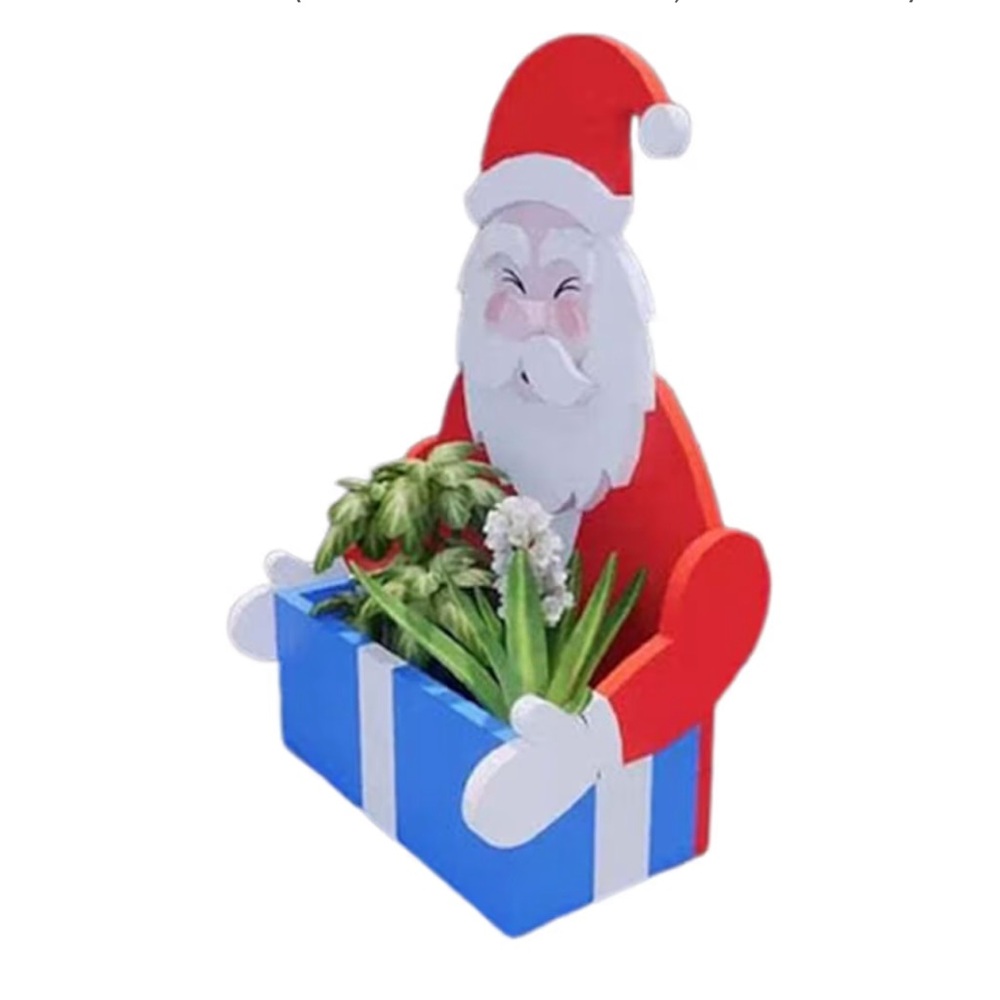Santa Christmas Themed Garden Pot Planter NEW